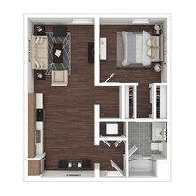 1 Bed • 1 Bath 630 floor plan